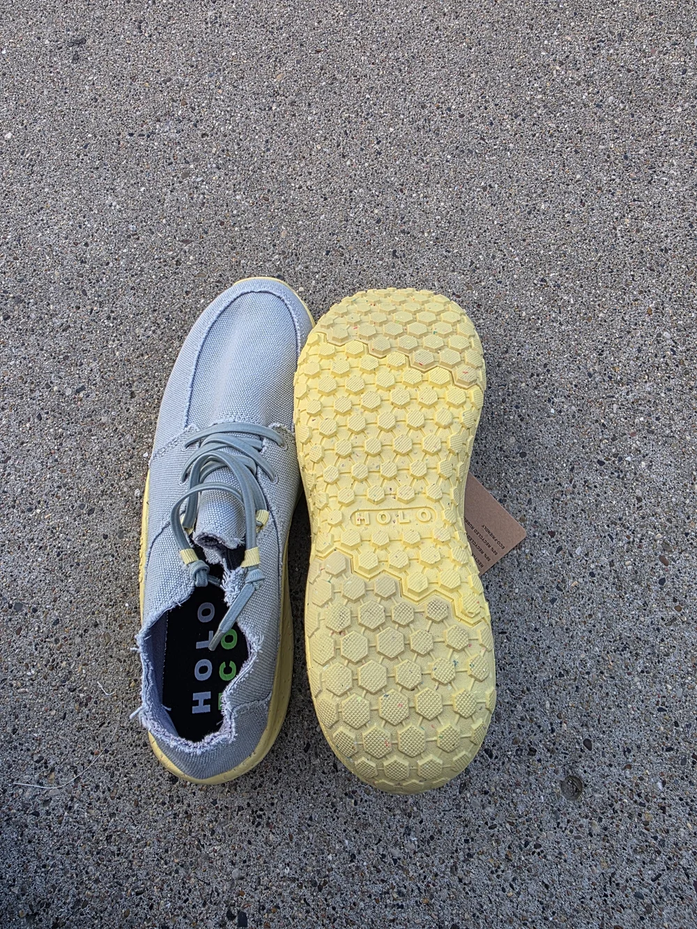 Halo Eco Lite Men’s Casual Sneakers - Light Blue with Yellow Sole Men Size 10